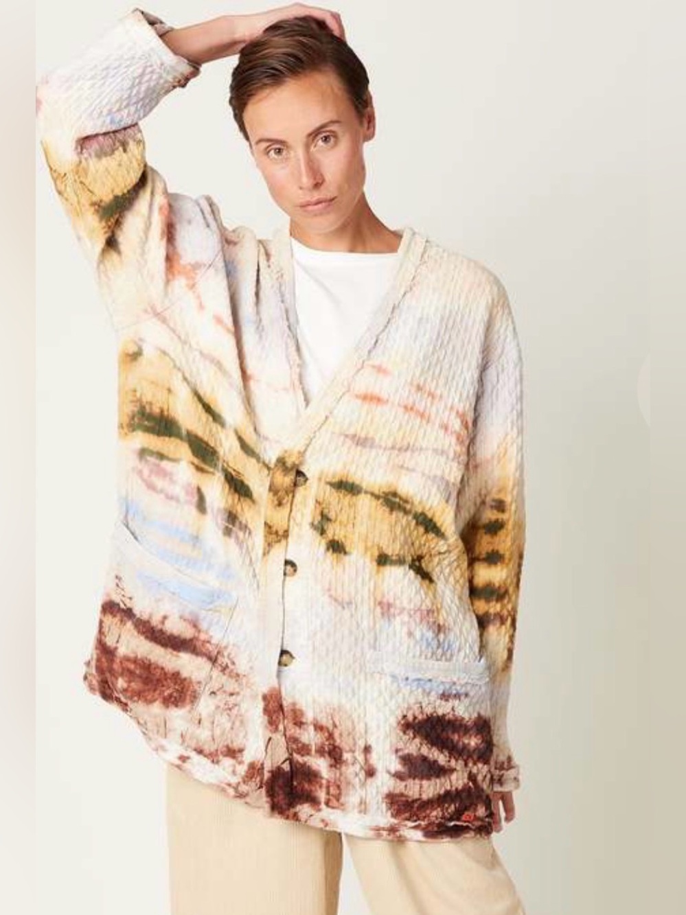 Raquel Allegra Quilted Shacket Cliffs Tie Dye Size 3 Large Retail $725 Handmade
